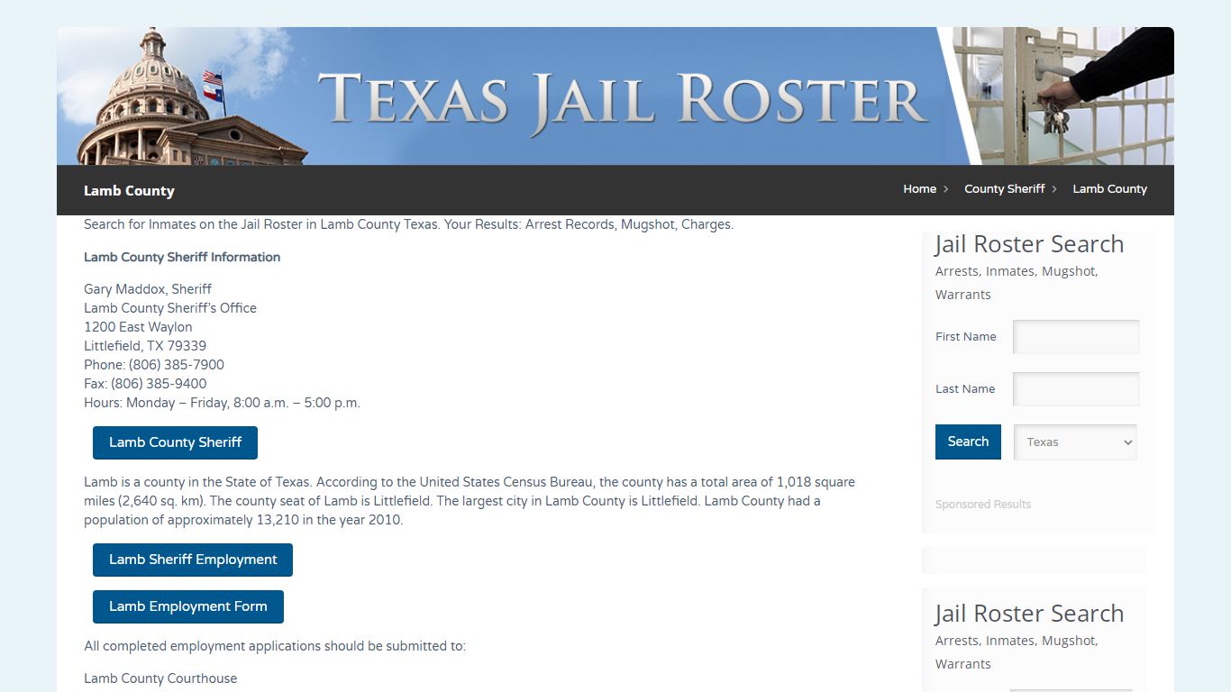 Lamb County | Jail Roster Search